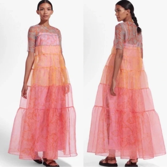 STAUD The Hyacinth Dress | Floral Wave Multi ES size 3X - Picture 3 of 13